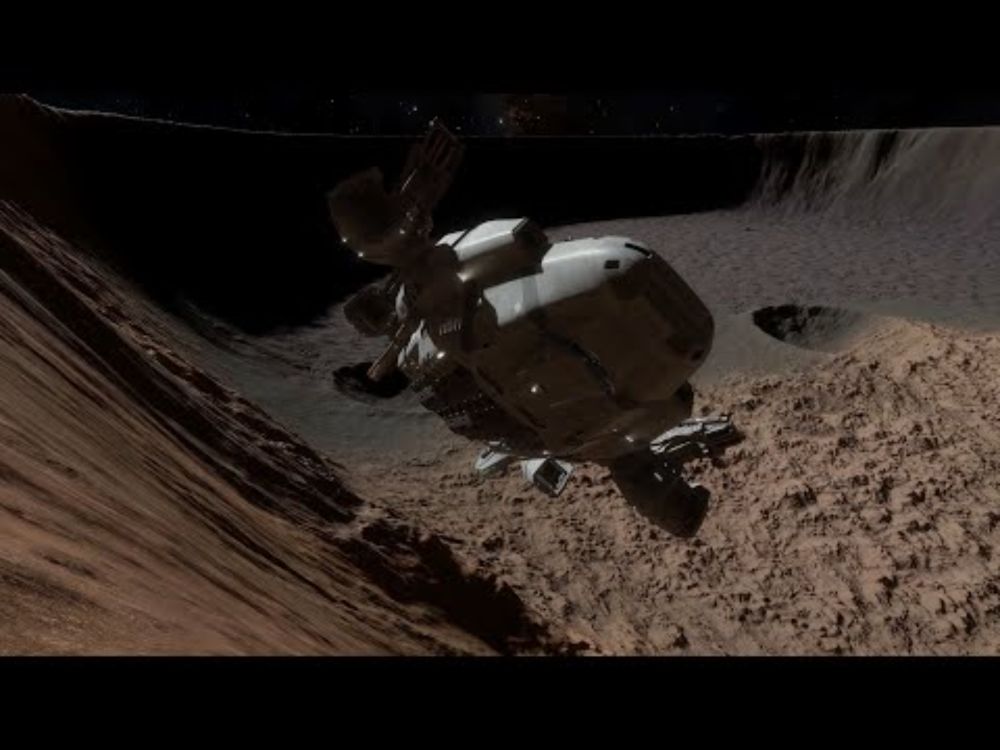 Dropping a Panther Clipper down the side of a crater!