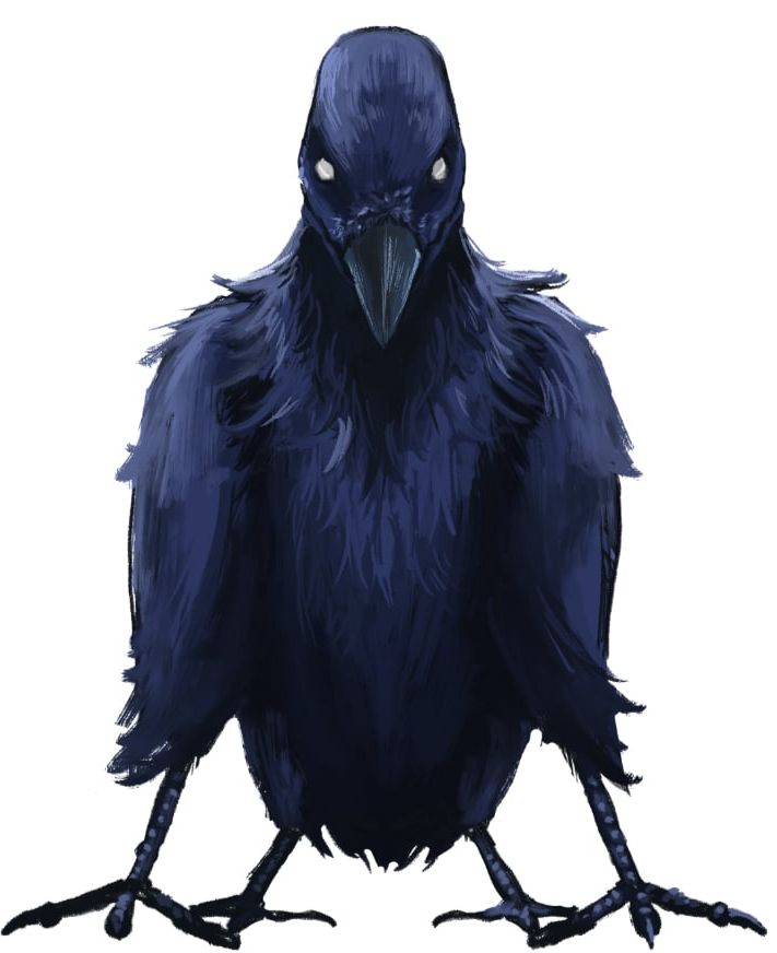 The same, four-legged, bird-like beast, now staring at the viewer with evil thoughts.