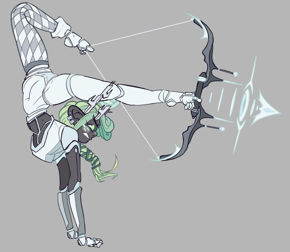 Archer doin an acrobatic