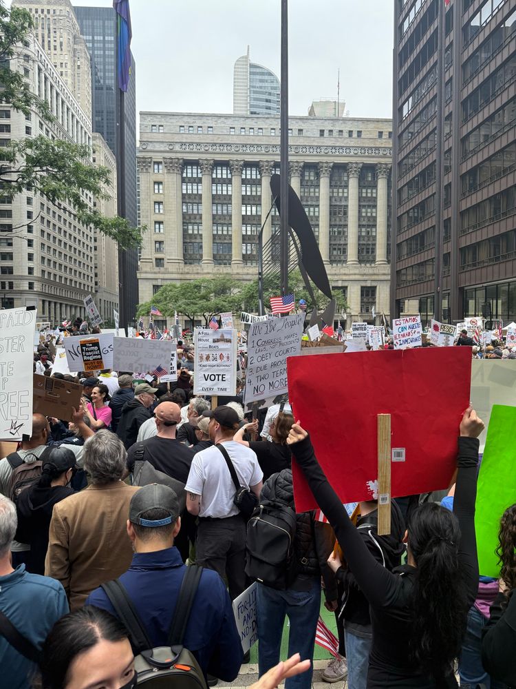 Chicago No Kings peaceful protest in Daley Plaza with thousands in attendance 