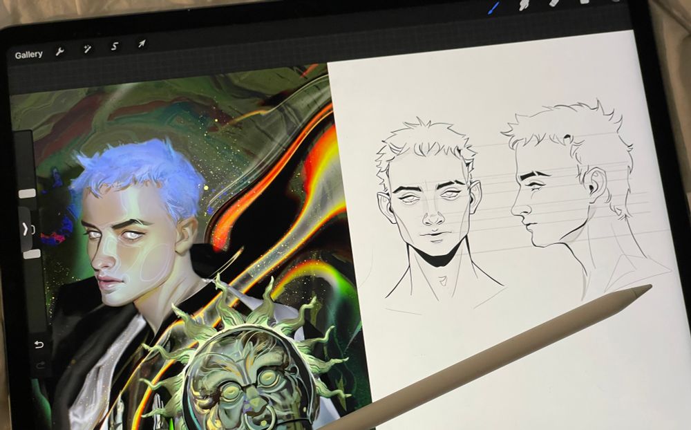 photo of artwork on an ipad
