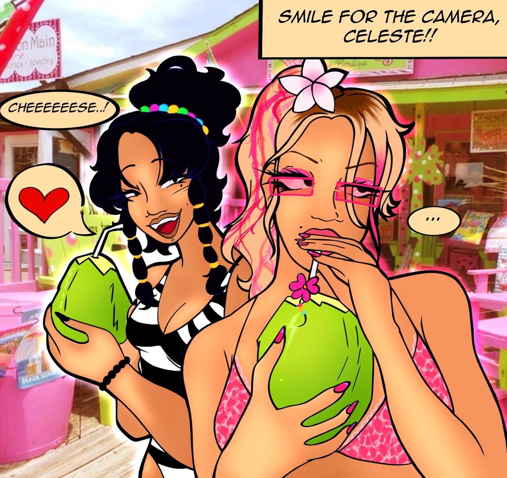 1: Smile for the camera, Celeste!
2: Cheeeeeese..!