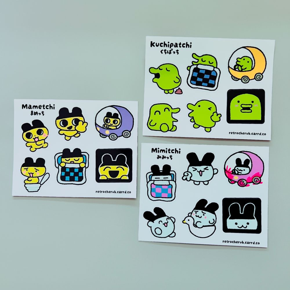 Photograph of the actual sticker sheets :-3