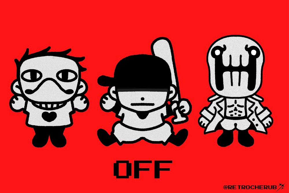 Zacharie, Batter, and Dedham from the game OFF by Mortis Ghost