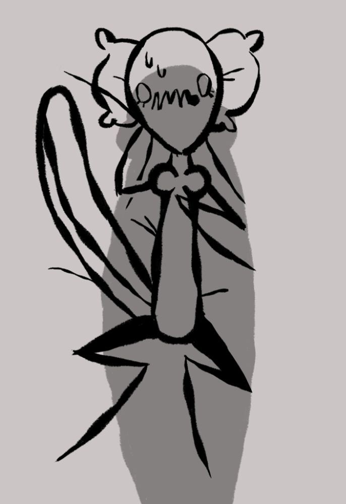 A huge cock casting a shadow over Creativity!Manny (fursona).