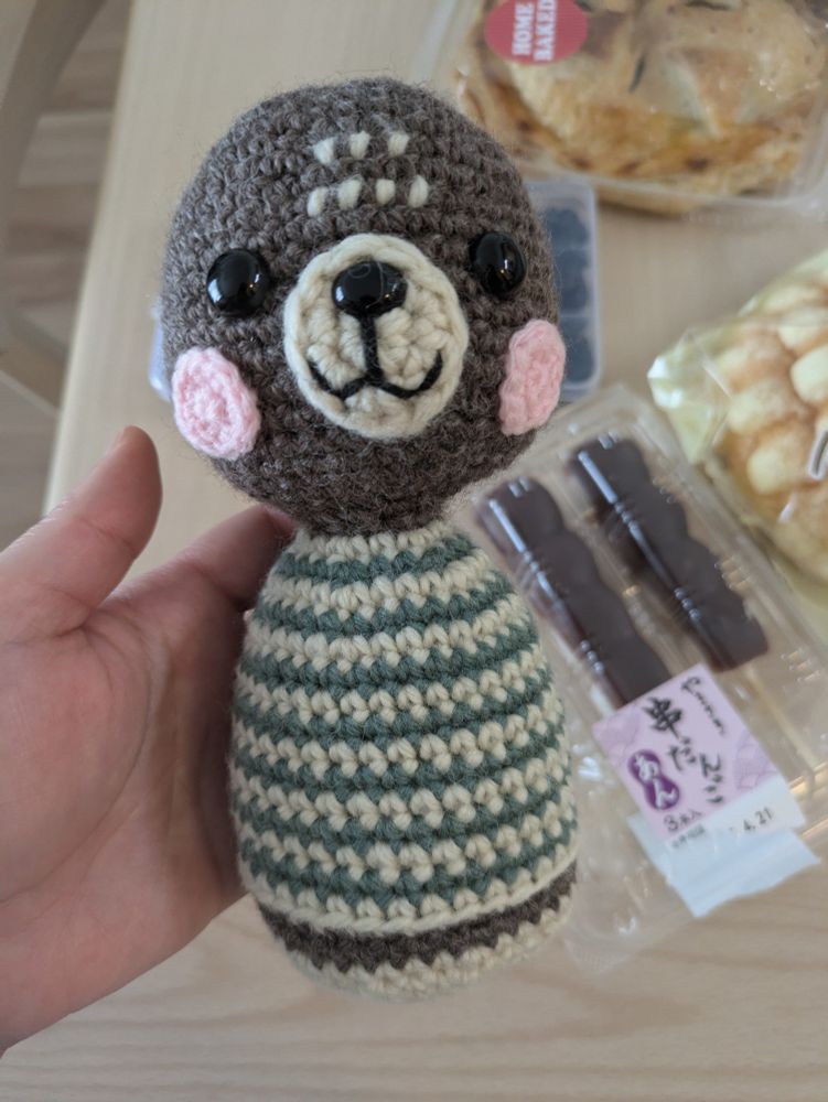 Head and body only of crochet doll