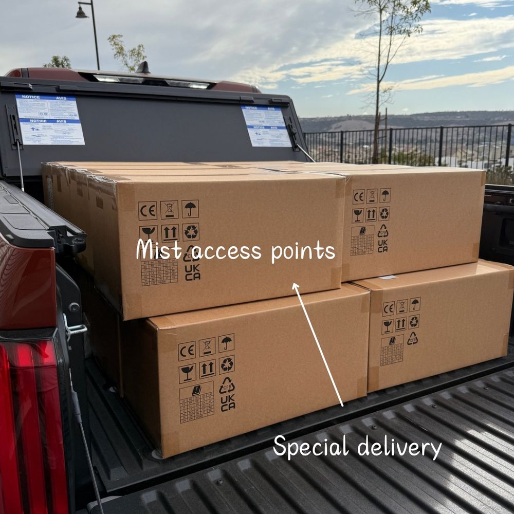 Moved Mist access points with my truck to a secure location.