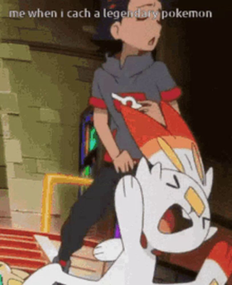 a cartoon of a boy carrying a legendary pokemon