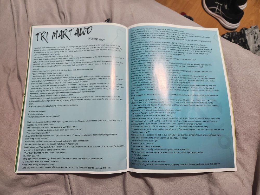 Inside spread with my story