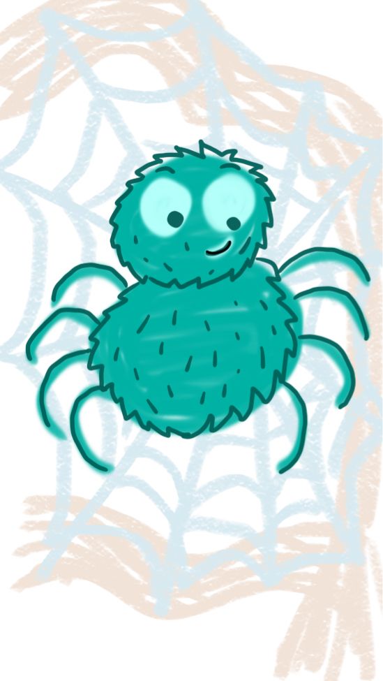 Cartoony blue spider