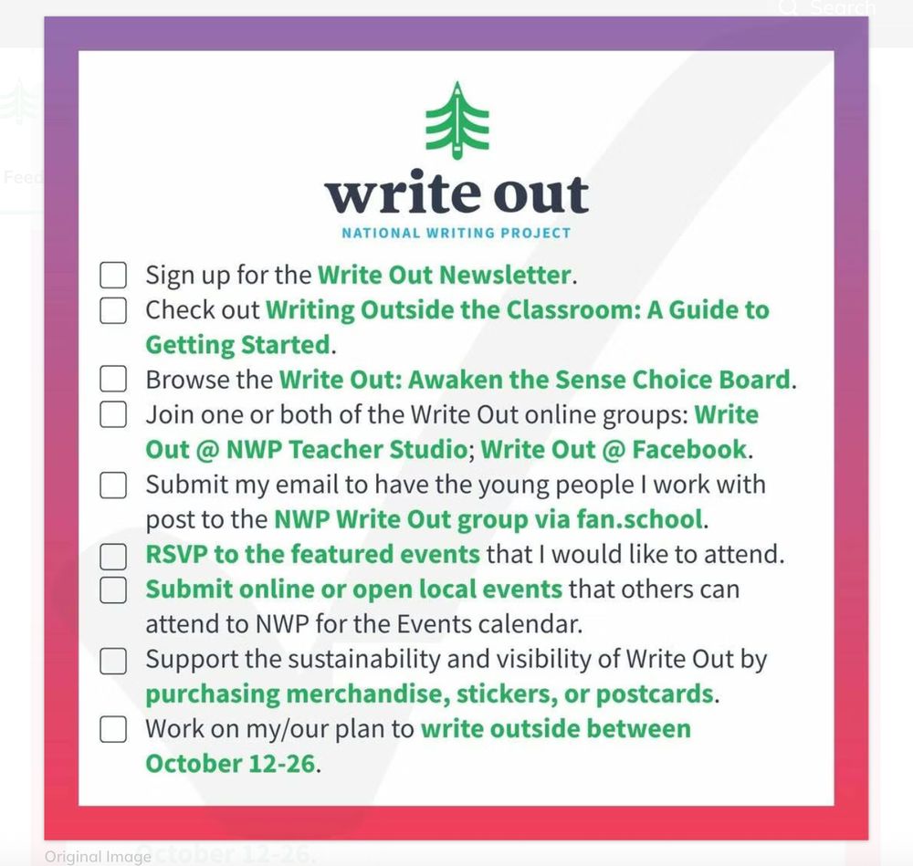 Write out Checklist