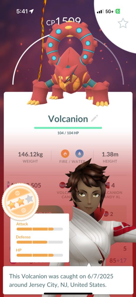 My Volcanion, with CP 1509 and 12-10-12 ivs…