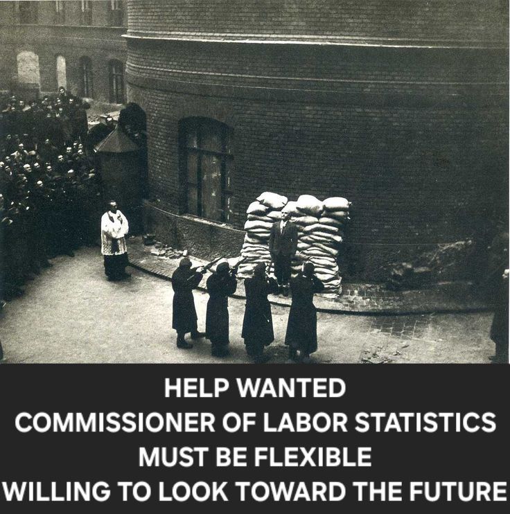 Firing squad satire The Orange Turd Melon fires the commissioner responsible for labor statistics 