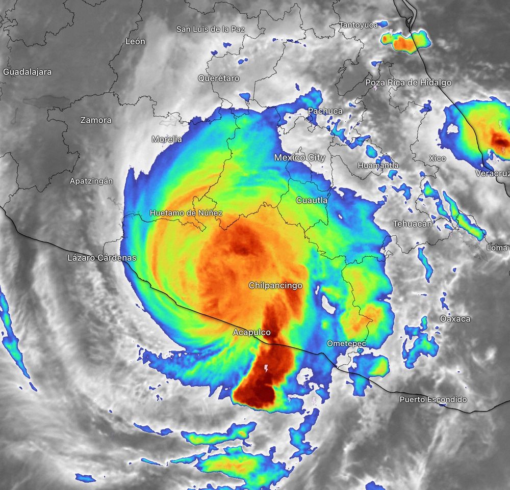Satellite view of Hurricane Otis