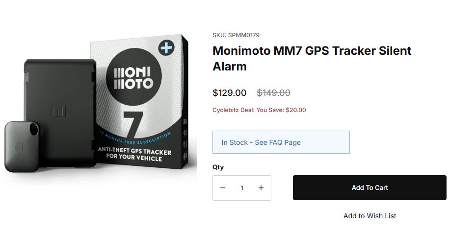 Monimoto GPS Motorcycle Tracking device