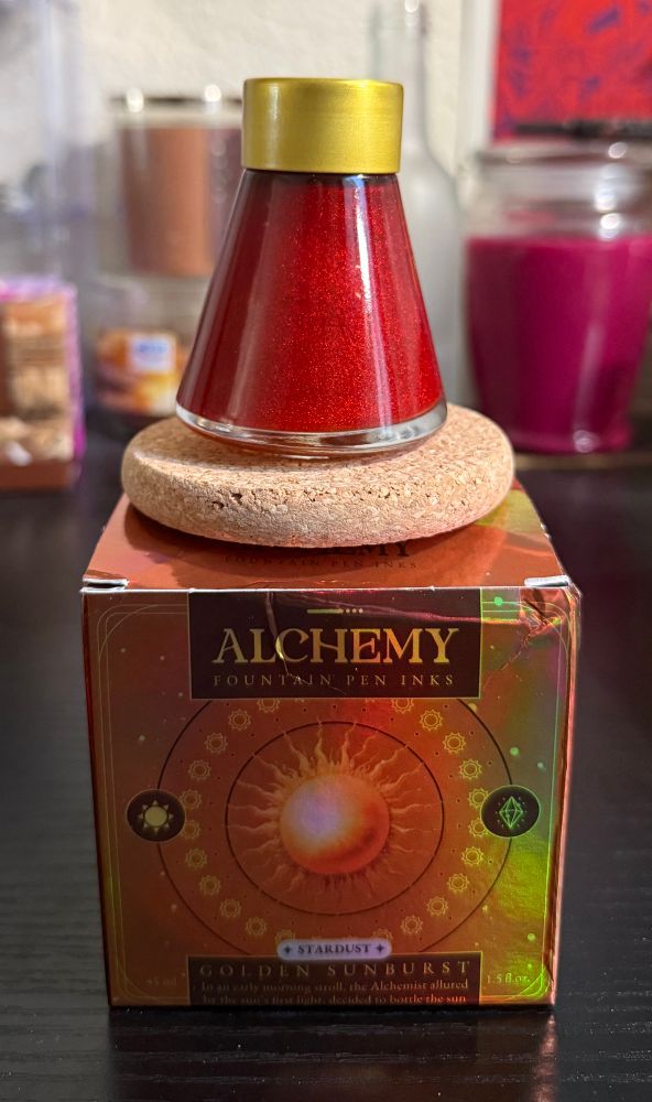 Orangey red fountain pen ink