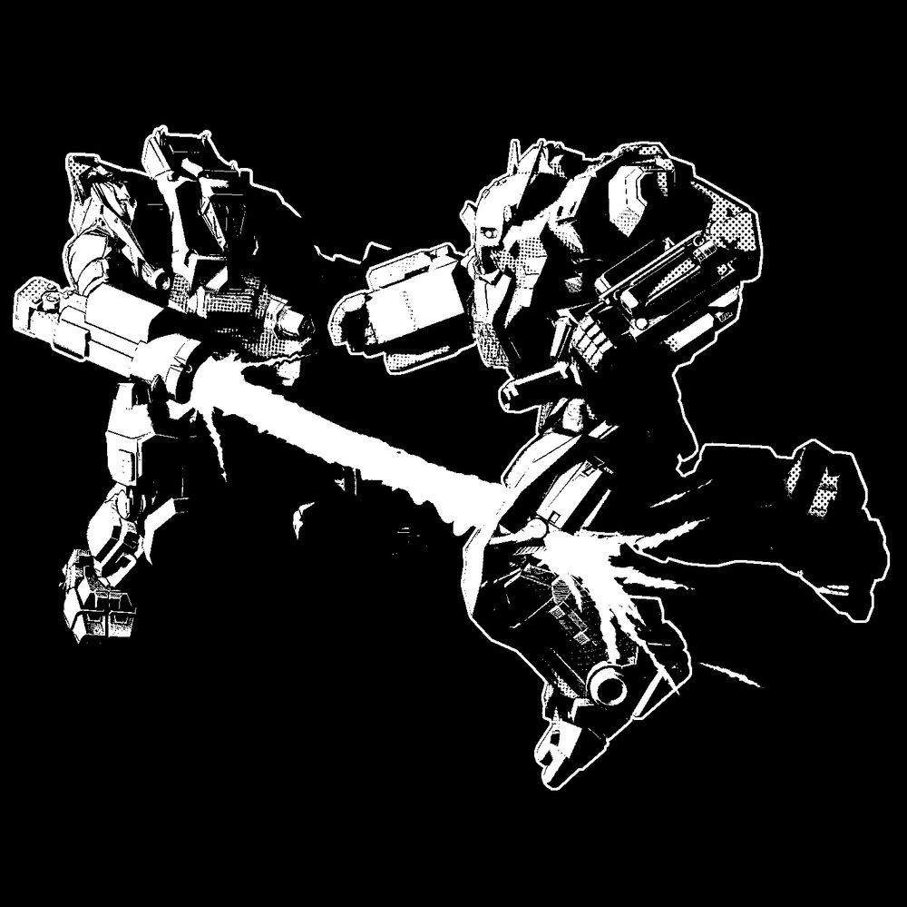 Monochromatic depiction of the final moment of Lieutenant Eiylin "Sparky" Boyd in her Orion 