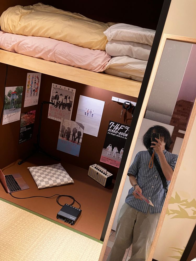 Recreation of Gotoh Hitori’s closet from the anime and me in the mirror