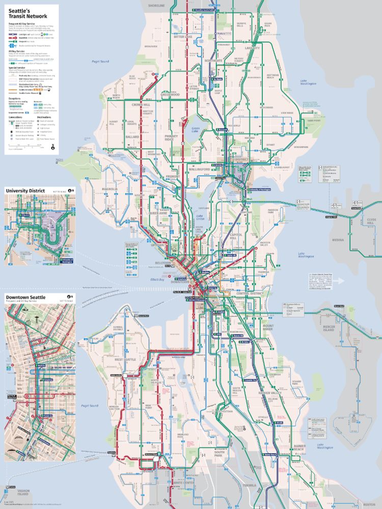 June 2025 edition of Seattle Transit Map