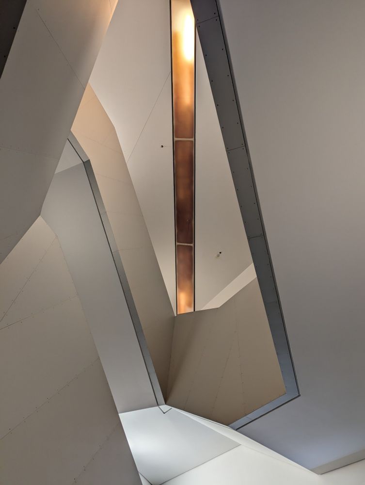 Royal Ontario Museum, fun architectural lines of inside stairway, not an exhibit, until now perhaps
