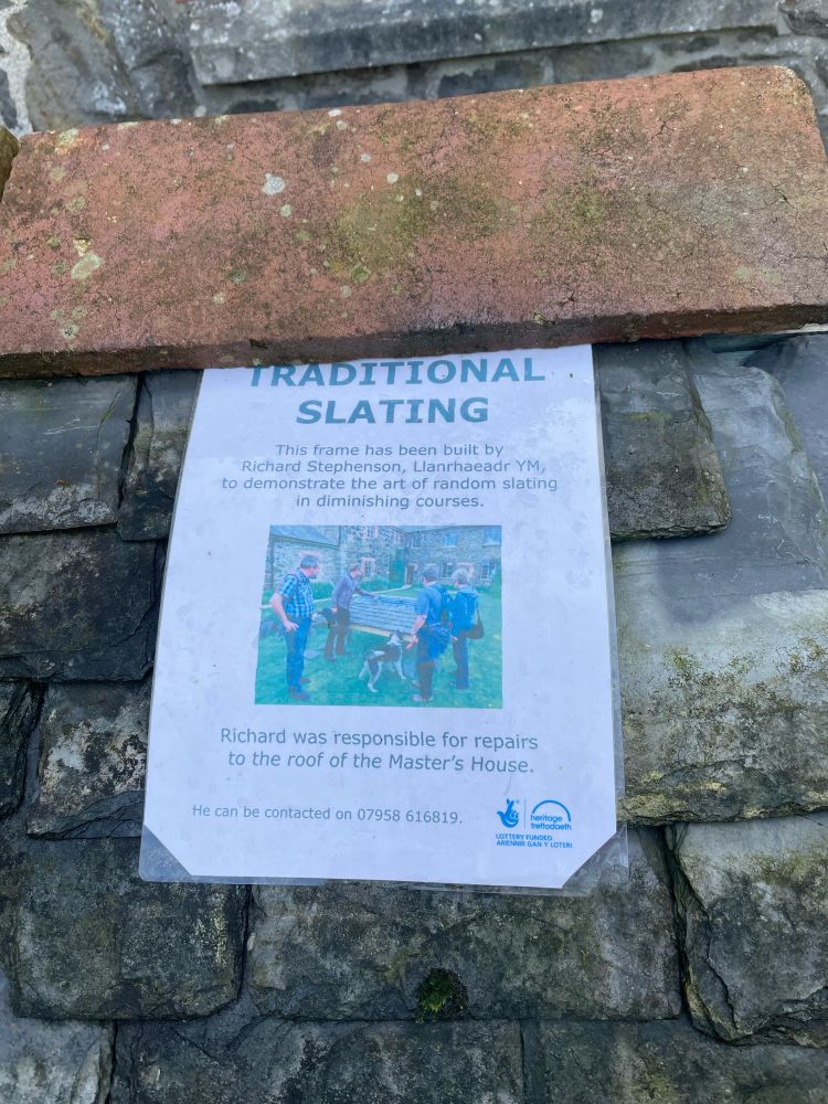 Notice about traditional slating with old style Heritage Lottery Fund logo