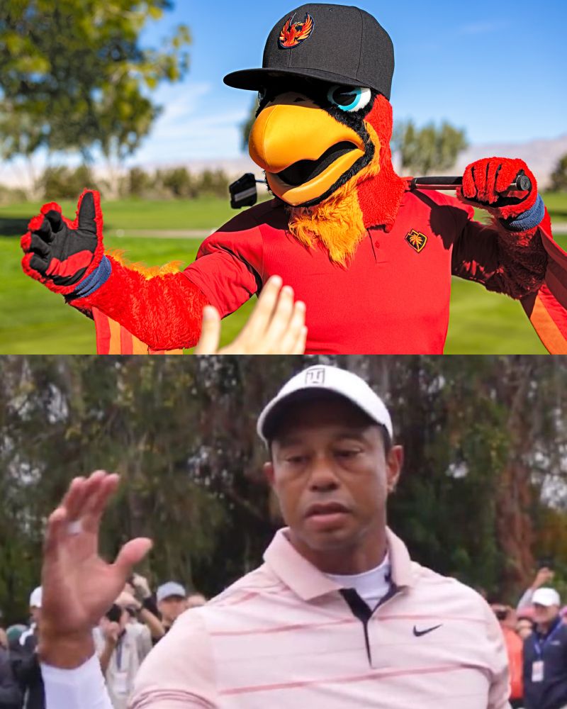 Fuego recreating the Tiger Woods “Big Dog” meme during the 3rd Annual Firebirds Golf Invitational. 