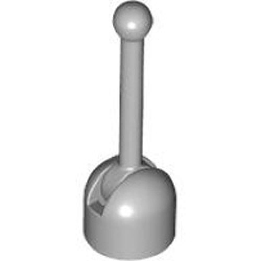 Una antena de Lego. Está dividida en dos piezas: una base con forma de cúpula con una hendidura recta en el centro, y la antena propiamente dicha que encaja en dicha hendidura y se puede girar en diferentes ángulos.