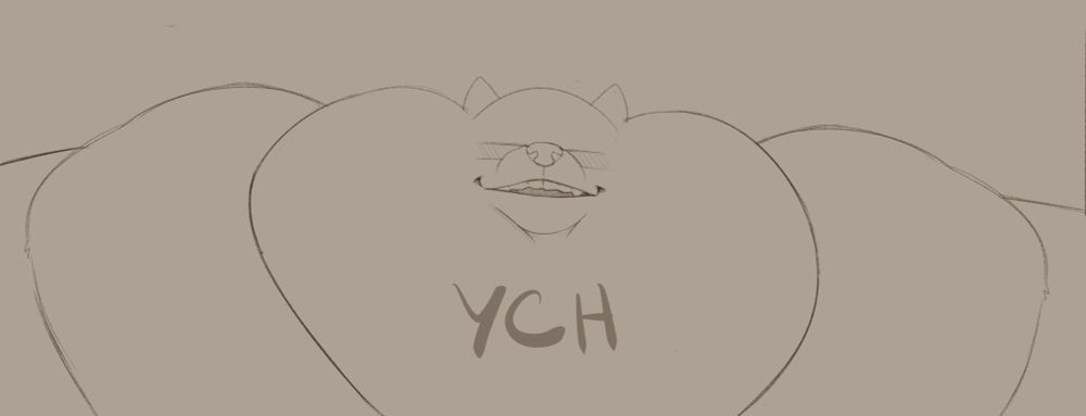 A sketch of a massive furry blob as a generic YCH stand-in.