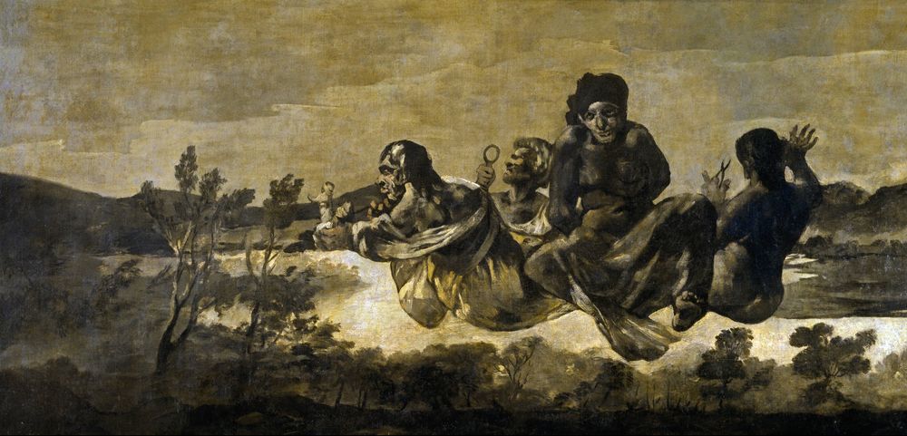 Atropos, One of the Black Paintings (c. 1819-23) which Spanish painter and printmaker Francisco Goya (1746–1828) painted directly on the walls of his house (Quinta del Sordo). 