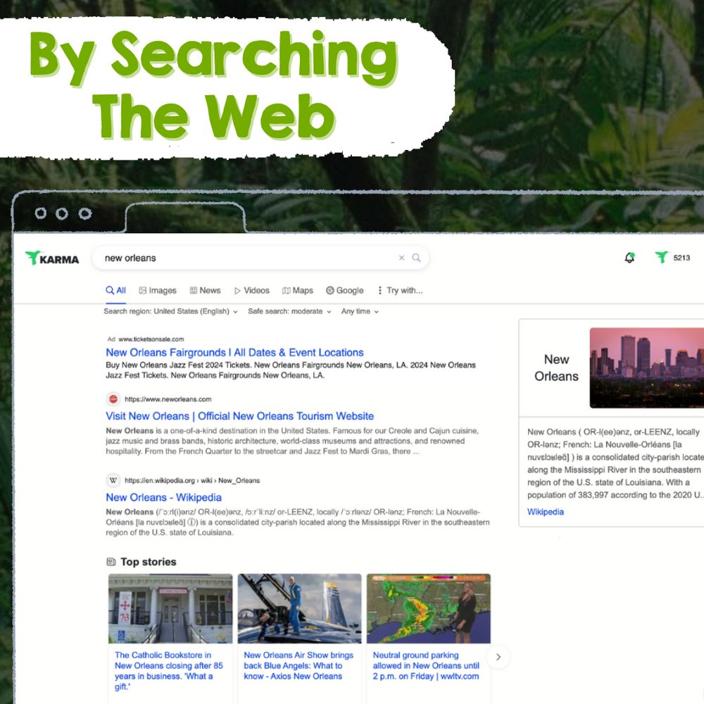 By searching the web
