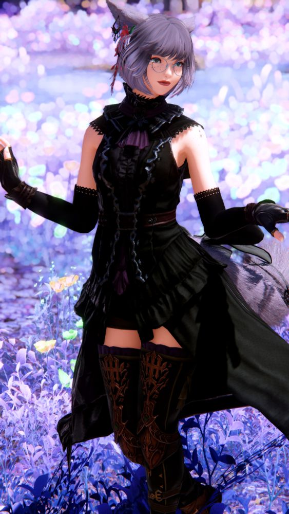 Purple haired miqo'te in Lakeland