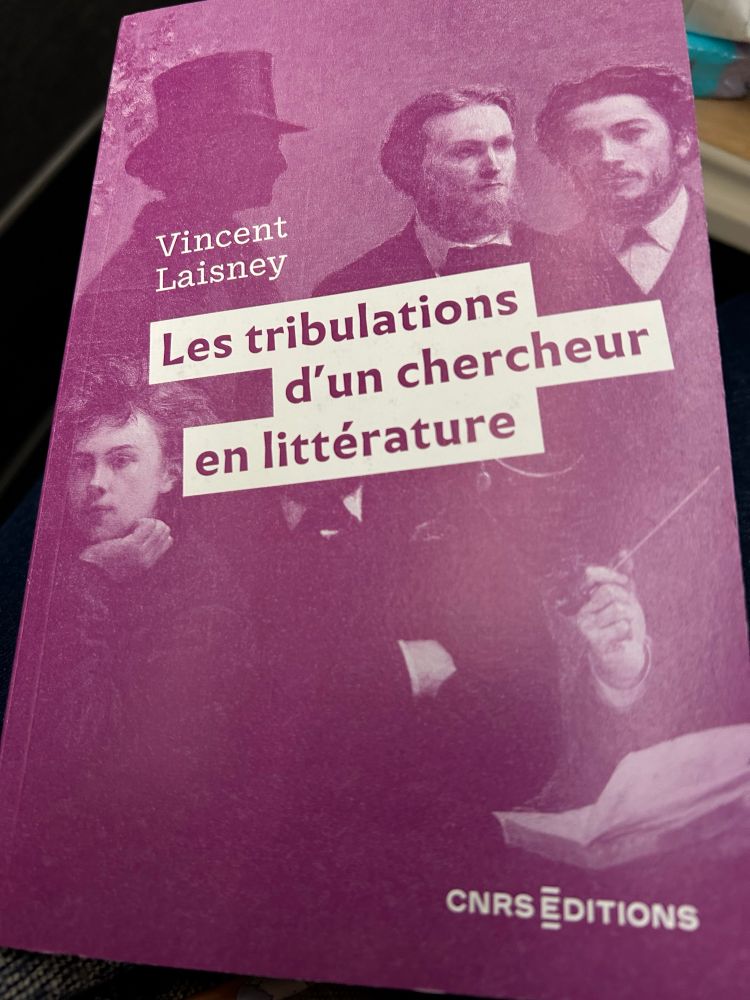 Couverture de l'ouvrage de Vincent Laisney "Les tribulations d'un chercheur en littérature". Illustration d'après Fantin-Latour,  "Un coin de table", 1872
