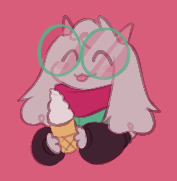 Ralsei enjoying a vanilla ice cream :)