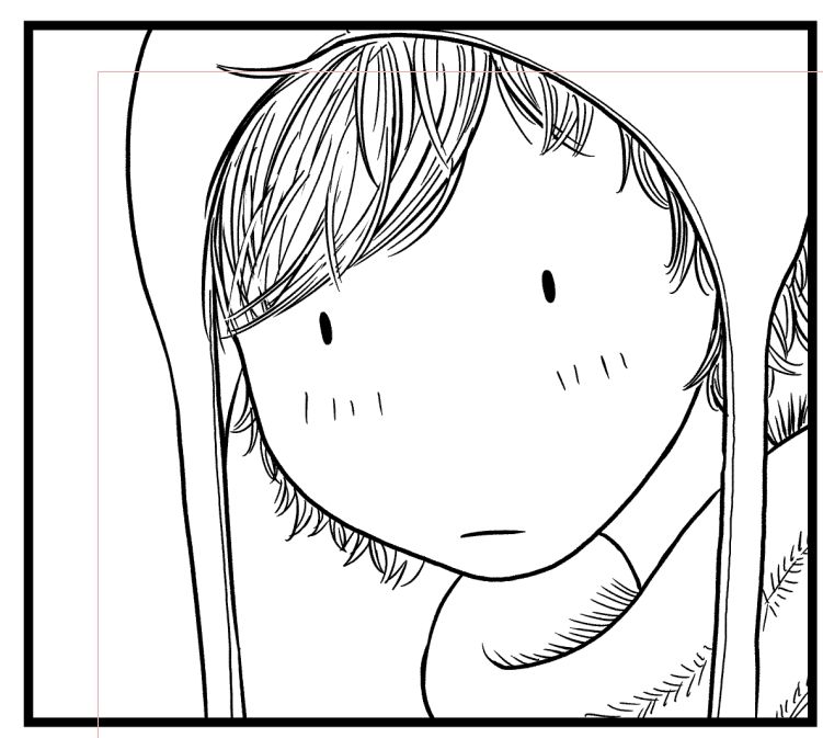 lineart of Charly from the webcomic key_blank