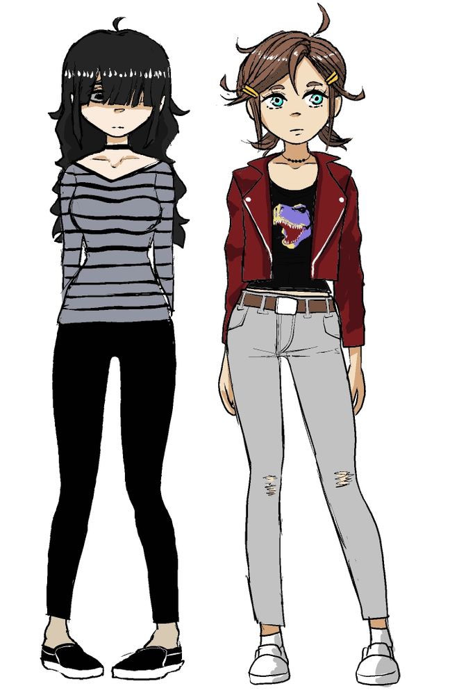 concept art of characters from the visual novel Silicon Wasteland