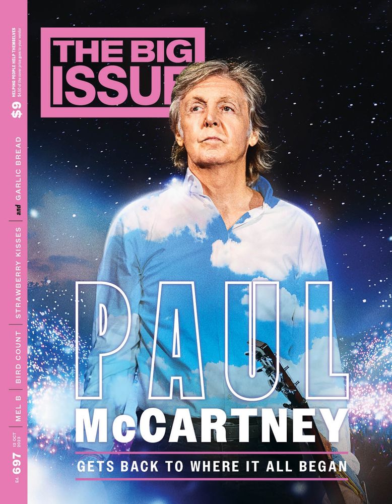 Paul McCartney on the cover of edition 697 of the big issue australia