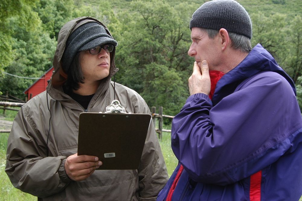 Director Sterlin Harjo and director of photography Philip Holahan at the 2004 Directors Lab. (Photo by Rebecca Sapp)