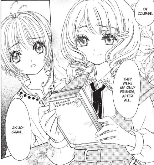 Girl in manga holding the book known as the Celaeno Fragments.