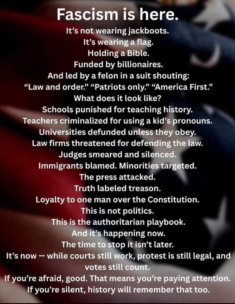 The list of fascist acts Donald trump is doing to America because he’s a wanna be dictator who has nearly accommodated the coup. We must fight back. 