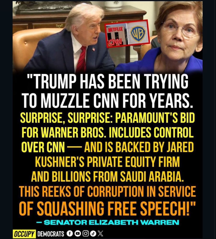 Trump has been trying to muzzle CNN for years. Now he’s trying to tip the scale on a merger. Trump is out of control. He’s a maniac. 