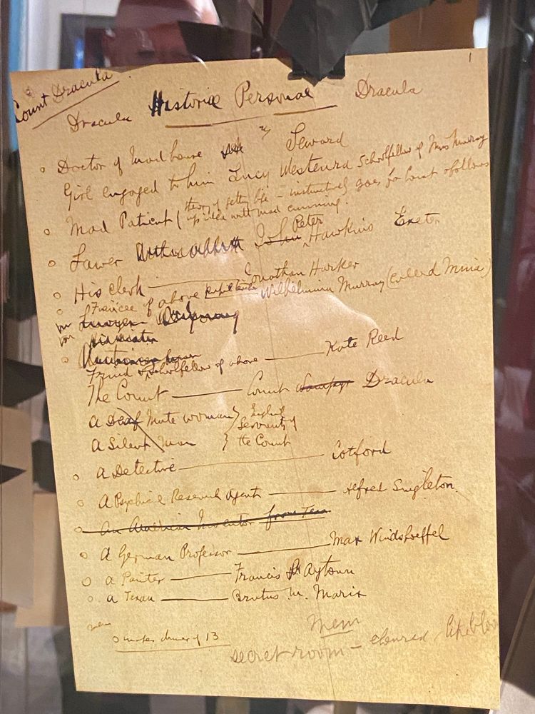 Manuscript from the 1924 theatrical production of Dracula which premiered in Derby 