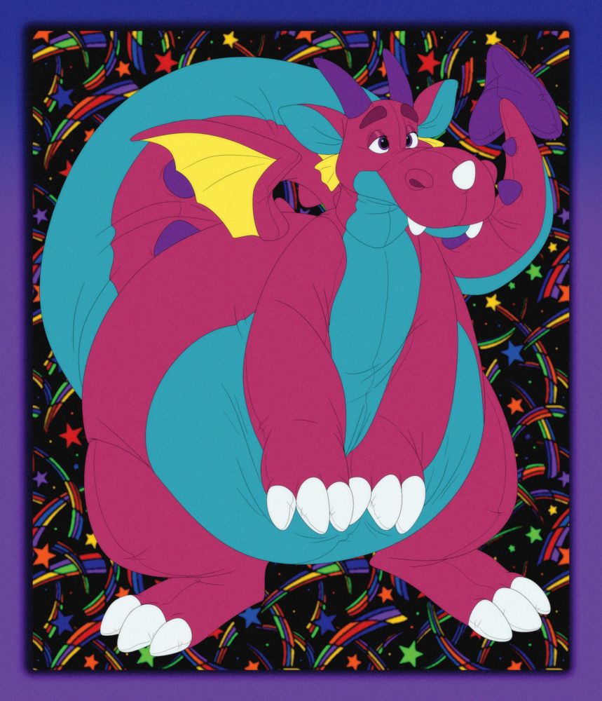 The rat now fully transformed into a cute, plush dragon!