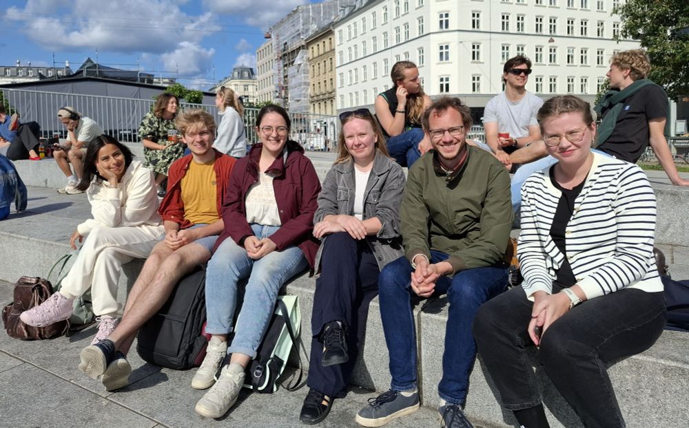 Parts of the group out enjoying some Copenhagen sun and iced tea!
