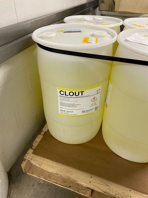 Barrel labeled CLOUT