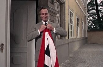 Man ripping a nazi flag - from The Sound of Music 