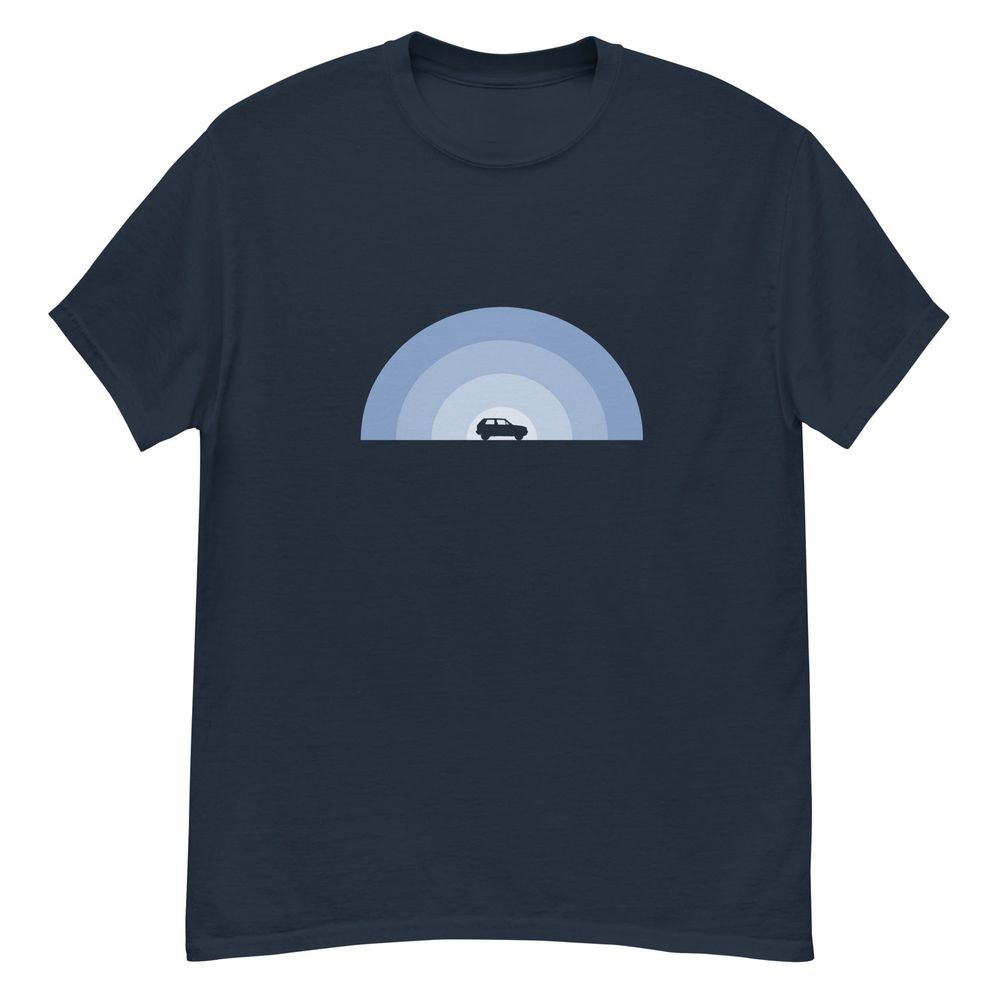 Fiat Panda on a t-shirt. Side view. Vector illustration by @creatinglightly.art