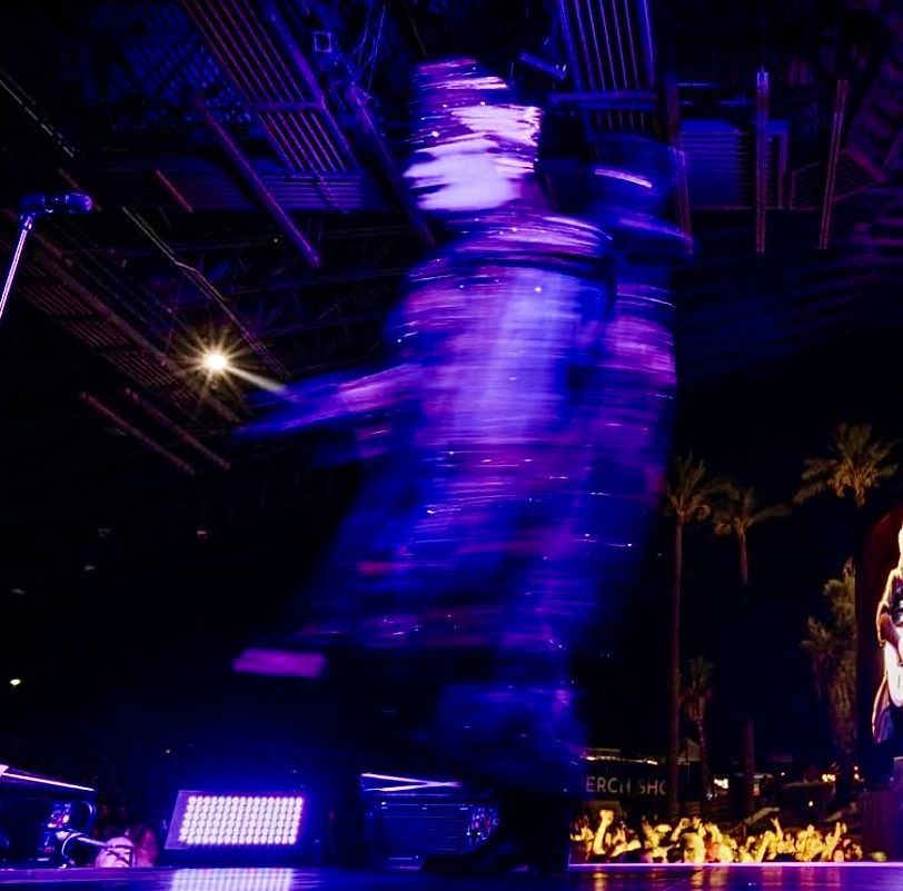 Blurred Papa Emeritus IV shot where he seems to be walking somewhere. He is in his full papal regalia