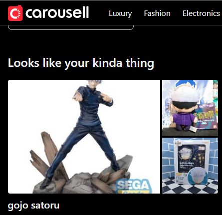 carousell suggesting gojo items 