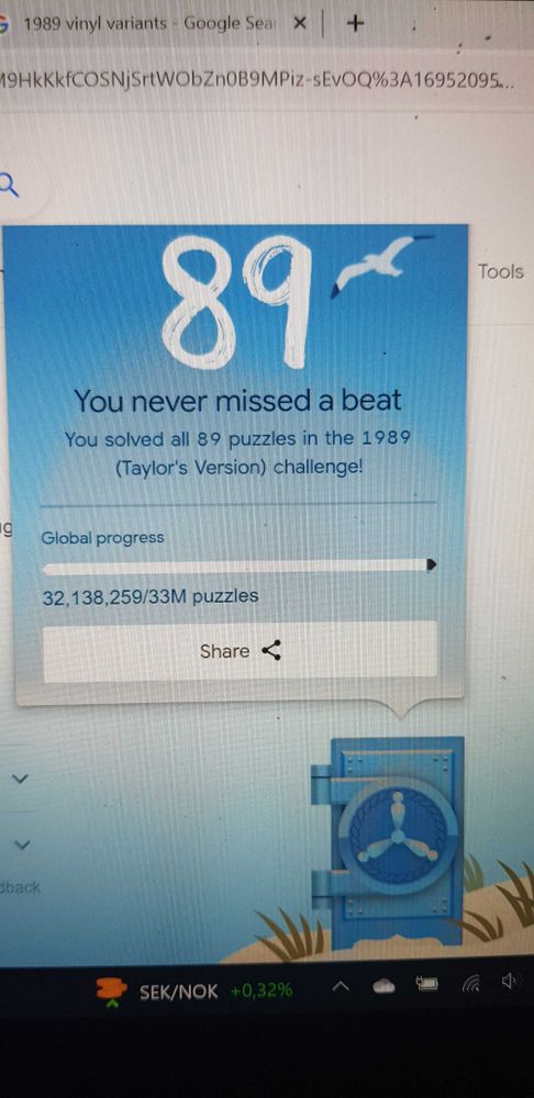 1989 Taylors Version rebus for å åpne sangene i hvelvet. Bilde av å ha løst alle 89 rebusene.