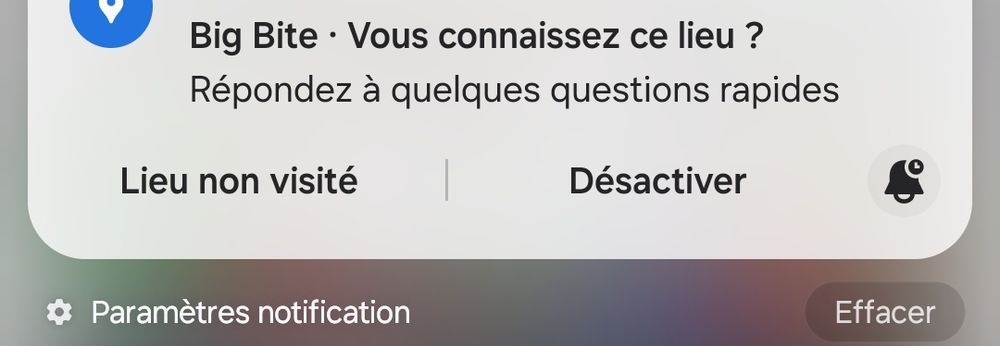 Notification Google Maps : Big Bite · Vous connaissez ce lieu ? 

Répondez à quelques questions rapides.